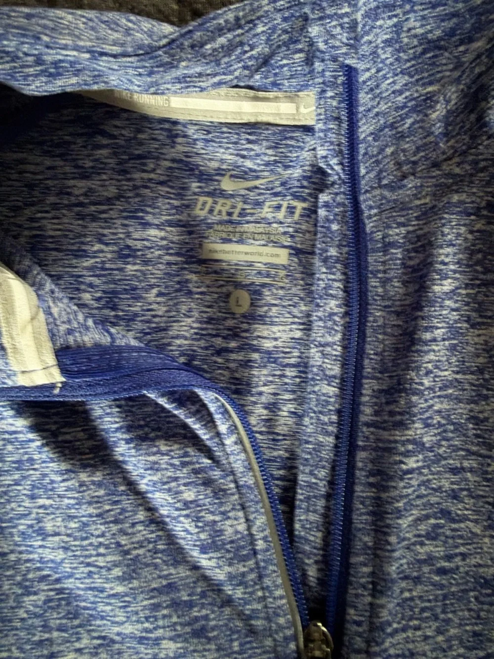 Nike Blue Heather Dri-FIT Quarter Zip Pullover